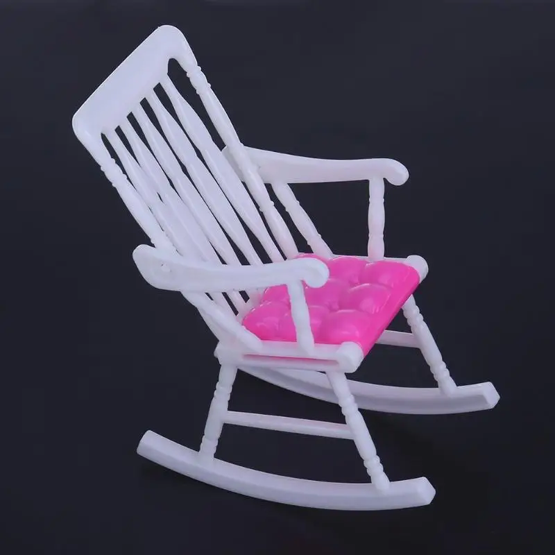 1pc Mini Doll Rocking Chair Barbie Doll House Furniture Decor Dollhouse Room Decoration Children Girls Toys Doll Accessories