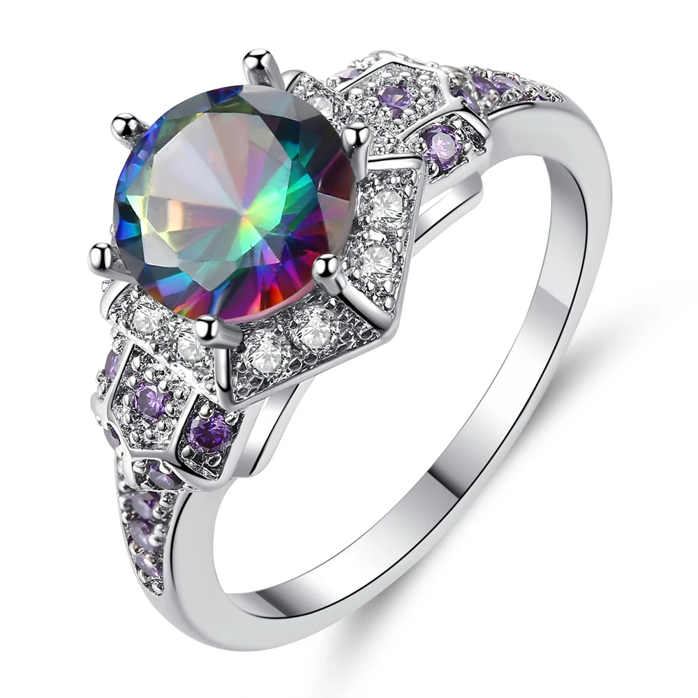 CiNily Created Rainbow Stone Zircon Silver Plated Wholesale New Sale for Women Jewelry Wedding Gift Ring Size 6-9 NJ90
CiNily Created Rainbow Stone Zircon Silver Plated Wholesale New Sale for Women Jewelry Wedding Gift Ring Size 6-9 NJ90