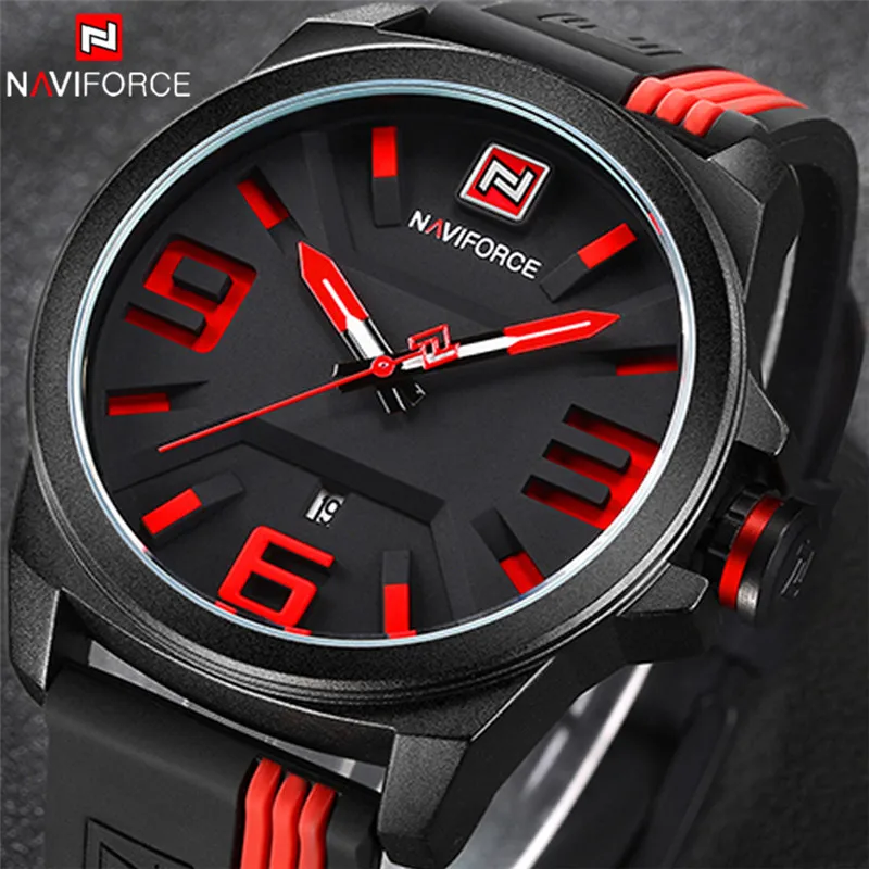 Часы NAVIFORCE Мужские Спортивные кварцевые цветные модные повседневные аналоговые