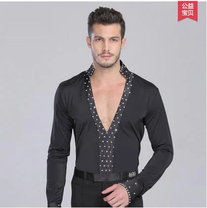 New men's Latin dance costumes senior stones spandex long sleeves men's latin dance body shirt for men's latin dance shirts
New men's Latin dance costumes senior stones spandex long sleeves men's latin dance body shirt for men's latin dance shirts
