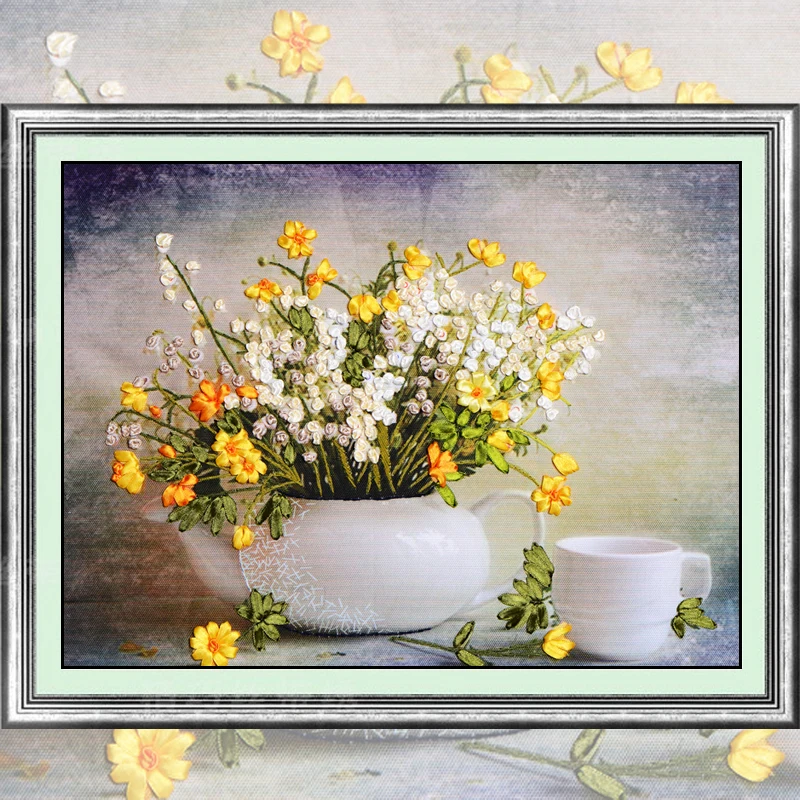 DIY Embroidery Ribbons Flowers Decorative Painting 3d Color Prints Needlework & Cross Stitch Kits Sewing Crafts Wall Art C-0316
DIY Embroidery Ribbons Flowers Decorative Painting 3d Color Prints Needlework & Cross Stitch Kits Sewing Crafts Wall Art C-0316