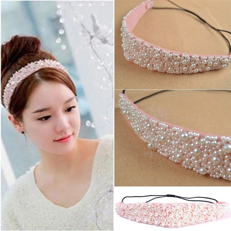 Luxury Lady's Pearl Beads Crystal Headband Hairband Elastic Hair Head Band Accessories For Woman
Luxury Lady's Pearl Beads Crystal Headband Hairband Elastic Hair Head Band Accessories For Woman