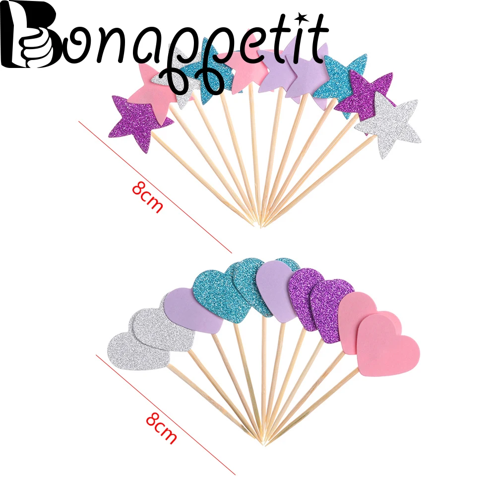 20pcs/lot Lovely Glitter Heart Star Shape Cupcake Toppers Birthday Wedding Party Cake Topper Decoration Food Picks Kids Favors
20pcs/lot Lovely Glitter Heart Star Shape Cupcake Toppers Birthday Wedding Party Cake Topper Decoration Food Picks Kids Favors