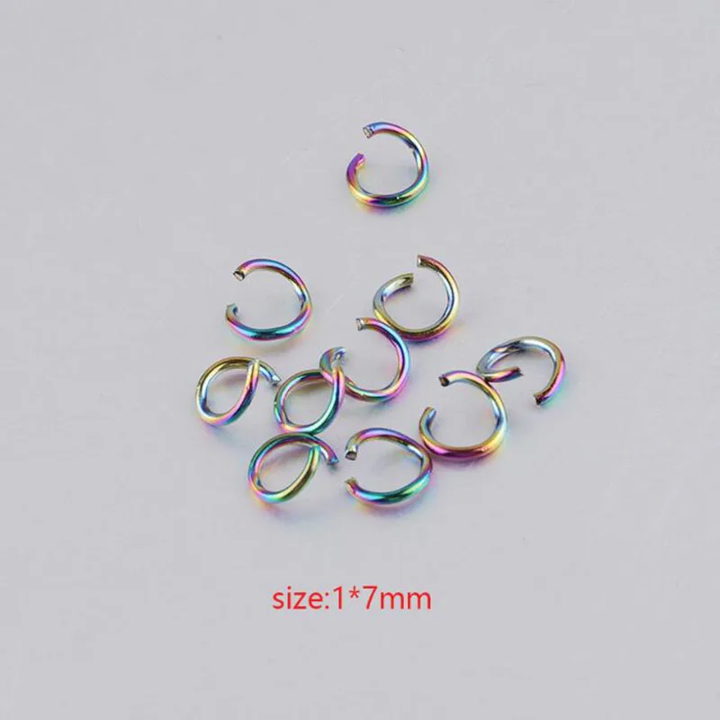200pcs/lot 1*7mm Stainless Steel Rainbow Color Jump Rings Single Loops Open Split Rings For Jewelry DIY Making Accessories
200pcs/lot 1*7mm Stainless Steel Rainbow Color Jump Rings Single Loops Open Split Rings For Jewelry DIY Making Accessories
