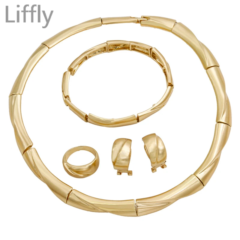 Simple and Fashion New Design 18 Gold Jewelry Sets Necklace Bracelet Earrings Charm Women Prom Party Jewelry Accessory
Simple and Fashion New Design 18 Gold Jewelry Sets Necklace Bracelet Earrings Charm Women Prom Party Jewelry Accessory