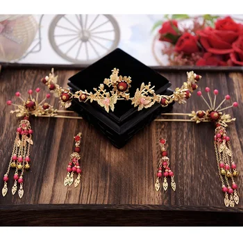 2018 new bride headdress rockhopper suit Chinese style costume tassel hair accessories
2018 new bride headdress rockhopper suit Chinese style costume tassel hair accessories