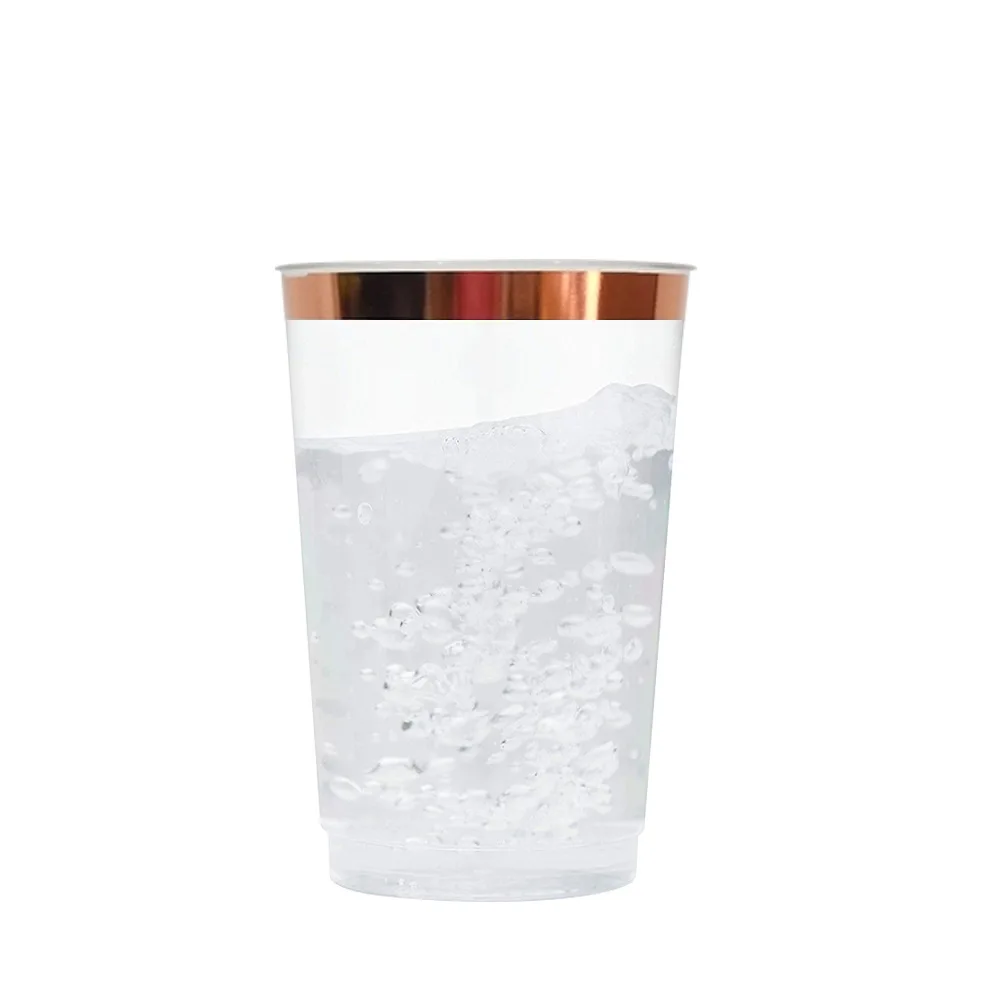 12oz Rose Gold Plastic Cup Premium Rose Gold Rimmed Tumblers Disposable Cup for Weddings,Celebrations,Dinner Parties-25Pack
12oz Rose Gold Plastic Cup Premium Rose Gold Rimmed Tumblers Disposable Cup for Weddings,Celebrations,Dinner Parties-25Pack