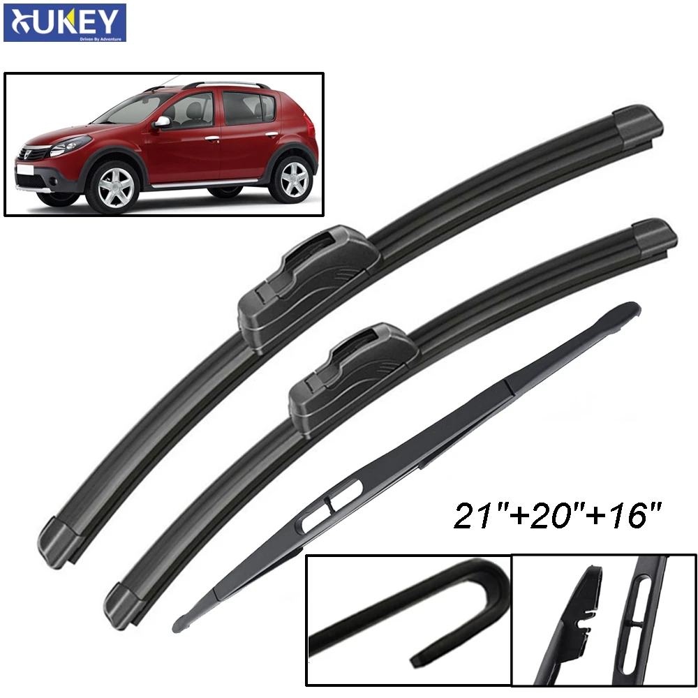 Xukey 3Pcs/set Front Rear Windscreen Wiper Blades Set For Dacia Renault Sandero MK1 2012 2011 2010 2009 2008 2007 21"20"16"
Xukey 3Pcs/set Front Rear Windscreen Wiper Blades Set For Dacia Renault Sandero MK1 2012 2011 2010 2009 2008 2007 21"20"16"