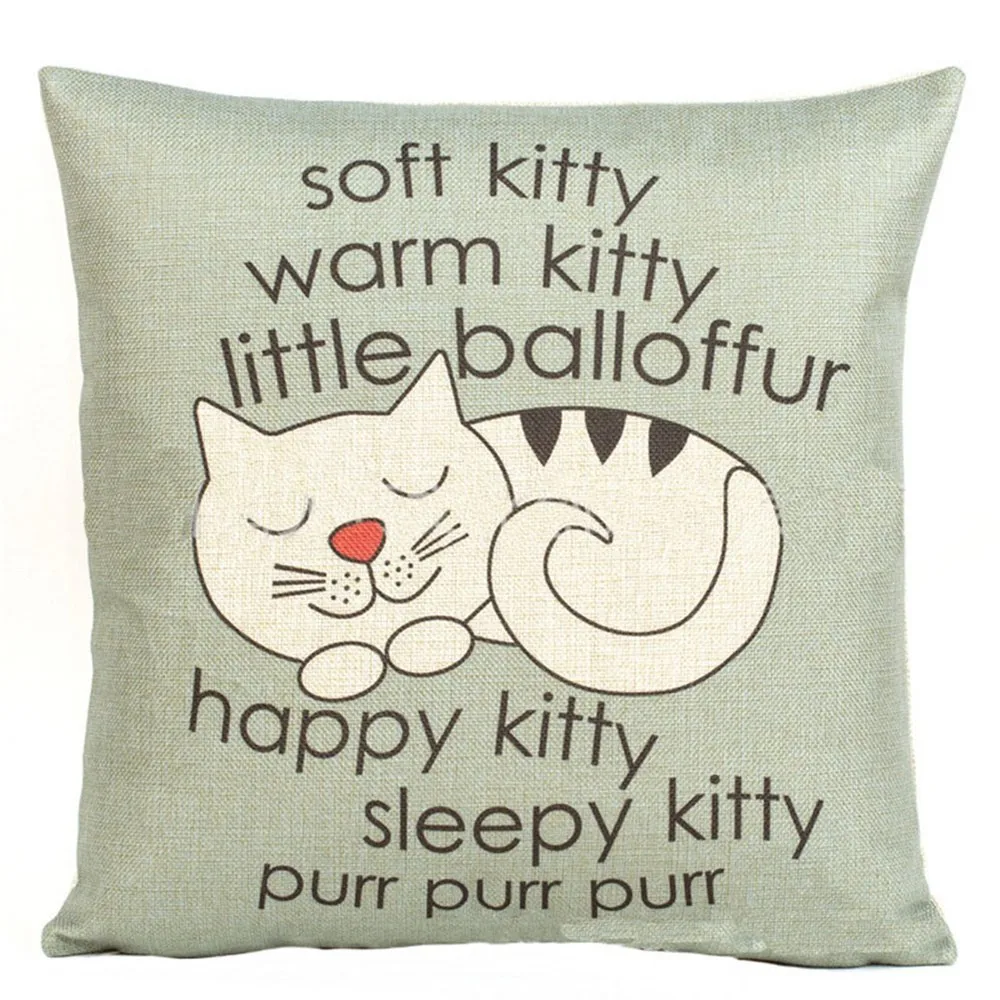 Happy Sleepy Kitty Print Cushion Cover Cute Cat Pillowcase Car Sofa Throw Square Pillow Case Home Textile #5$
Happy Sleepy Kitty Print Cushion Cover Cute Cat Pillowcase Car Sofa Throw Square Pillow Case Home Textile #5$