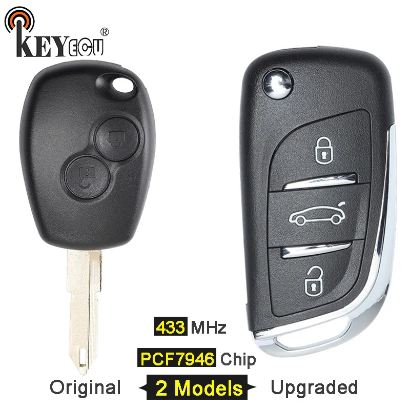 KEYECU 10x 433MHz PCF7946 Chip 2 3 Button Original/ Updraded Flip Remote Key Fob for Renault Kangoo 2 Modus Master Clio 3 Trafic
KEYECU 10x 433MHz PCF7946 Chip 2 3 Button Original/ Updraded Flip Remote Key Fob for Renault Kangoo 2 Modus Master Clio 3 Trafic