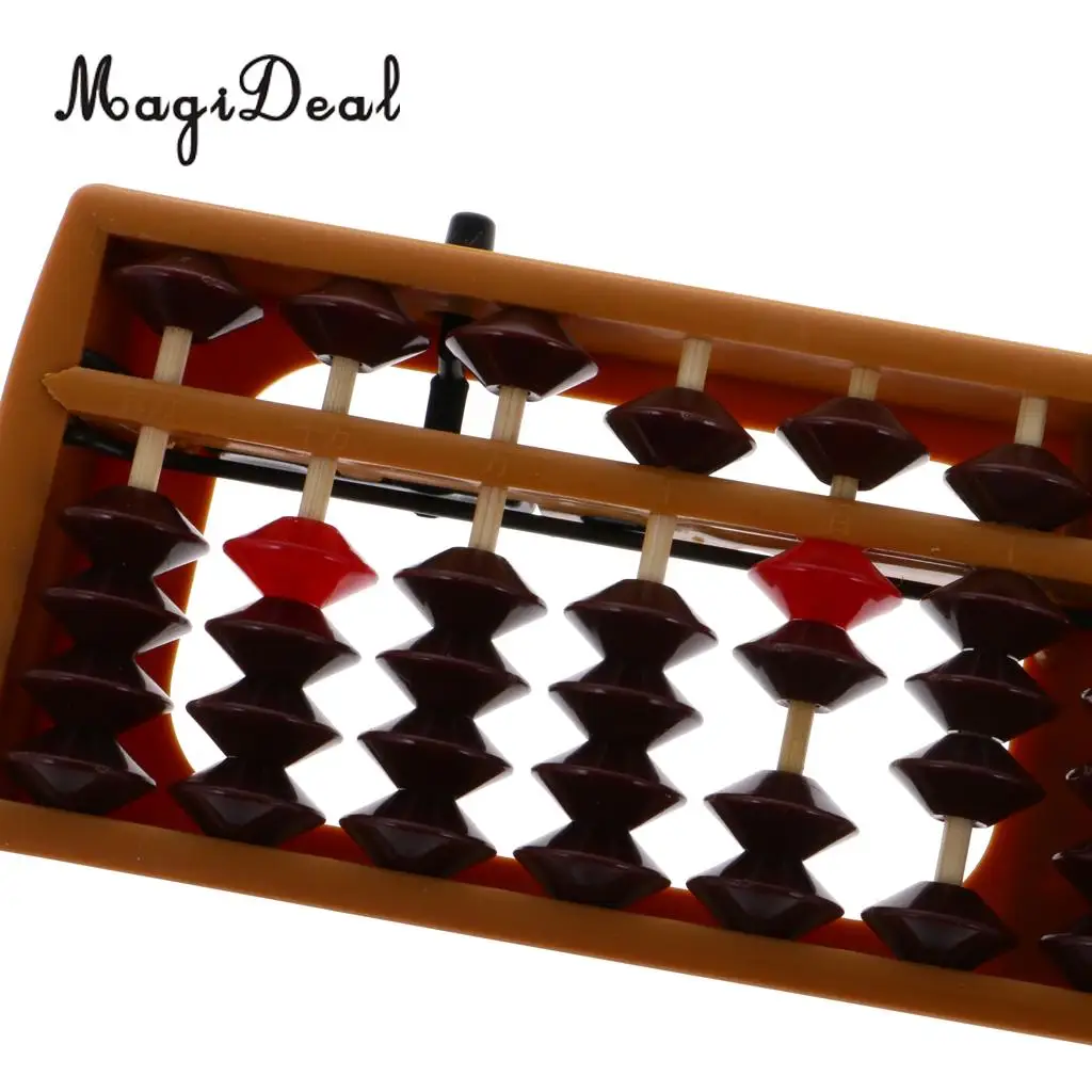 MagiDeal 13Rods Plastic Beads Abacus Soroban Calculating Tool Educational Math Toy for School Teacher Student Office Use 6Colors