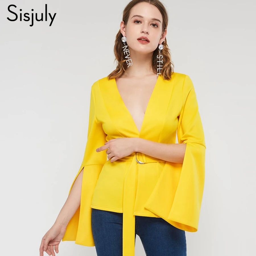 Women Spring Summer Yellow Blazer Jacket Split Flare Sleeve Sexy Deep V Lace Up Belt Slim Office Work Outerwear Blazers Coat
Women Spring Summer Yellow Blazer Jacket Split Flare Sleeve Sexy Deep V Lace Up Belt Slim Office Work Outerwear Blazers Coat