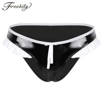 Sexy Panties for Womens Lingerie Female Underpants Wet Look Faux Leather Ruffled Lace Low Rise Bikini Briefs Ladies Underwear
Sexy Panties for Womens Lingerie Female Underpants Wet Look Faux Leather Ruffled Lace Low Rise Bikini Briefs Ladies Underwear
