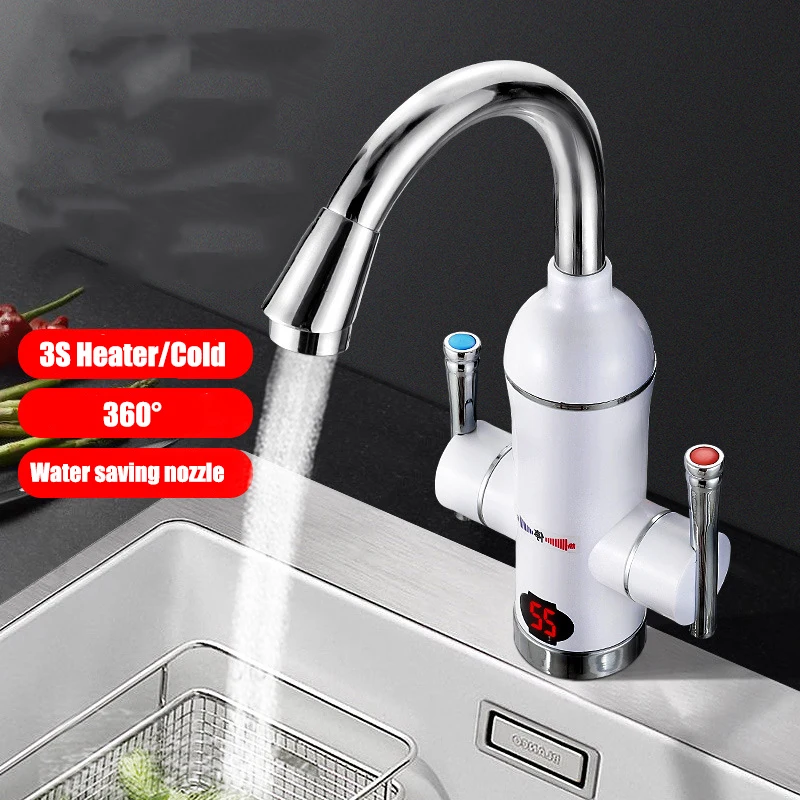 Electric Kitchen Water Heater Tap Instant Hot Water Faucet Heater Cold Heating Faucet Tankless Instantaneous with LED EU Plug
Electric Kitchen Water Heater Tap Instant Hot Water Faucet Heater Cold Heating Faucet Tankless Instantaneous with LED EU Plug