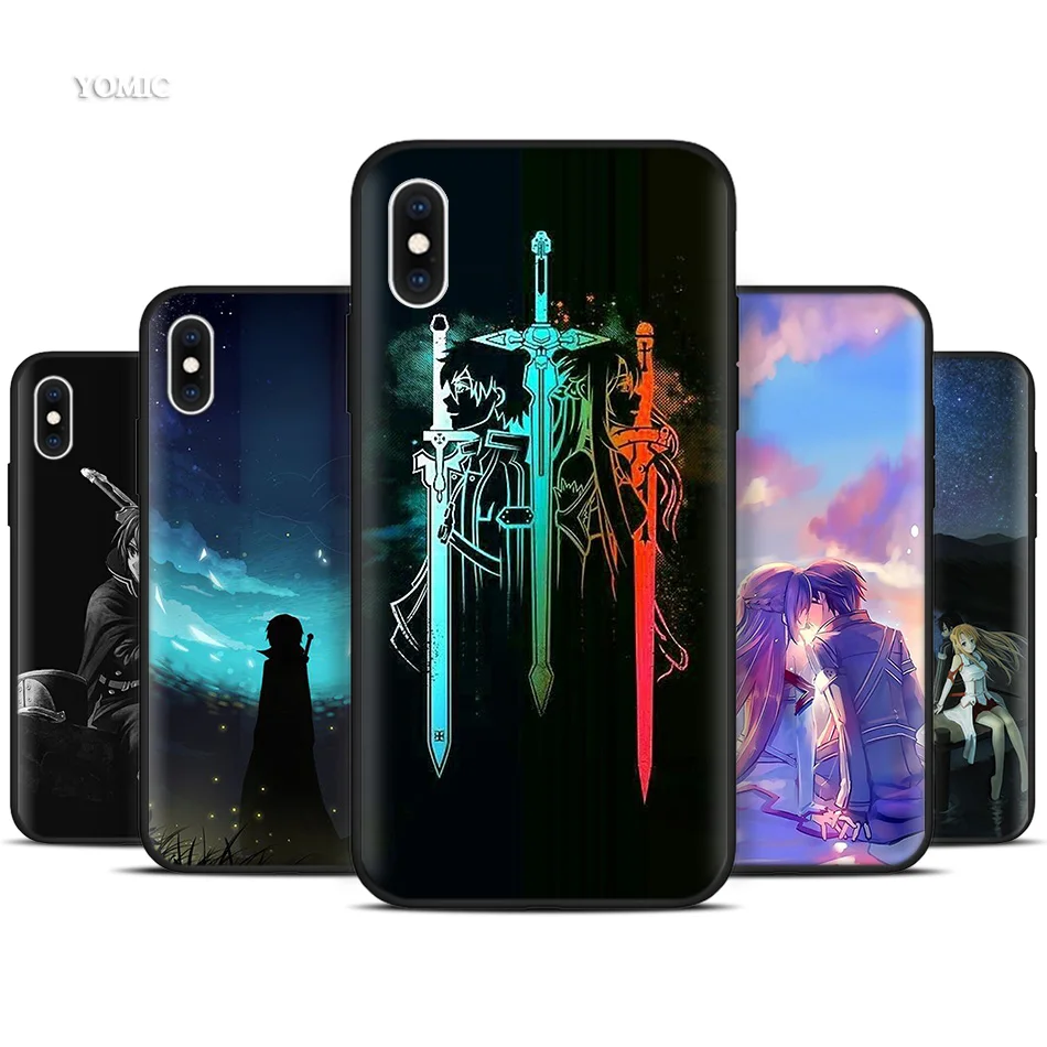 Silicone Black Coque Case for iPhone XR X XS MAX 7 8 6 6S Plus 5 5S SE 5C 7Plus 8Plus Mobile Phone Sword Art Online SAO anime
Silicone Black Coque Case for iPhone XR X XS MAX 7 8 6 6S Plus 5 5S SE 5C 7Plus 8Plus Mobile Phone Sword Art Online SAO anime