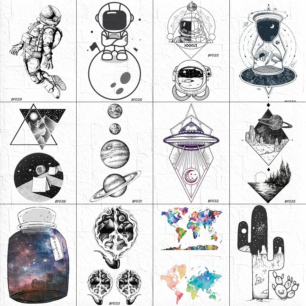 VANKIRS 3D Geometric Interstellar Tattoos Temporary Men Arm Space Man Planet Black Tatoos Fake Women Galaxy Spaceship Tattoo
VANKIRS 3D Geometric Interstellar Tattoos Temporary Men Arm Space Man Planet Black Tatoos Fake Women Galaxy Spaceship Tattoo