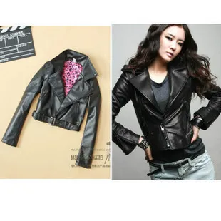 Free Shipping fashion covered buttons rivet leopard lining short design motorcycle turn-down collar leather jacket
Free Shipping fashion covered buttons rivet leopard lining short design motorcycle turn-down collar leather jacket