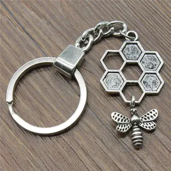 Honey Bee Keyring Honey Bee Keychain 46x25mm Antique Silver Color Honey Bee Key Chain Souvenir Gifts For Men
Honey Bee Keyring Honey Bee Keychain 46x25mm Antique Silver Color Honey Bee Key Chain Souvenir Gifts For Men