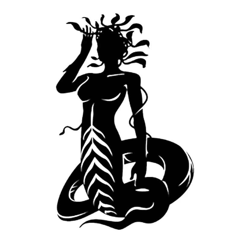 12 6 cm * 19 7 Sexy Snake Woman Medusa виниловые наклейки для автомобиля Sticker Black/Silver S6-3130 |