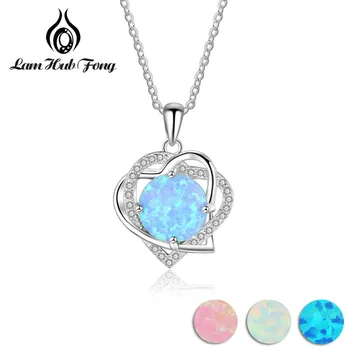 925 Sterling Silver Love Heart Necklaces White Blue Pink Opal Stone Necklaces Zircon Statement Wedding Jewelry (Lam Hub Fong)
925 Sterling Silver Love Heart Necklaces White Blue Pink Opal Stone Necklaces Zircon Statement Wedding Jewelry (Lam Hub Fong)