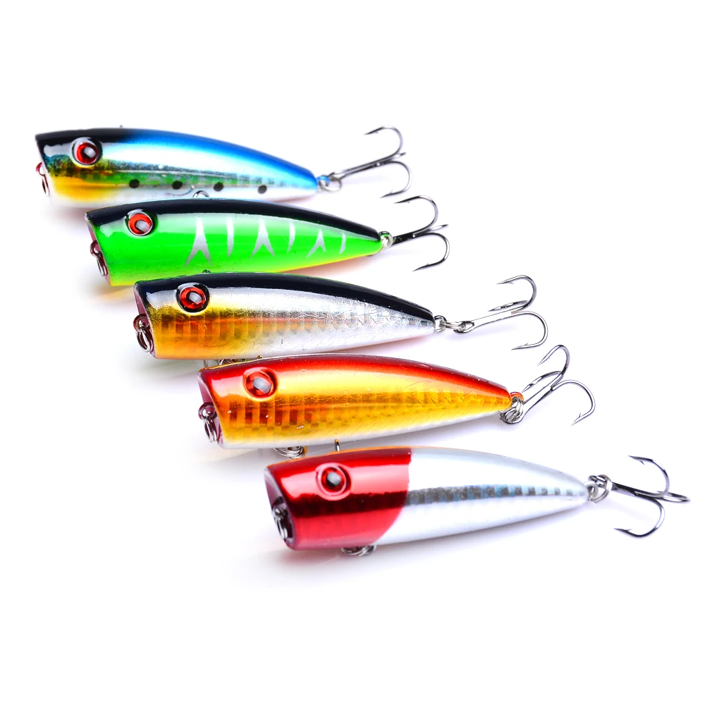 5pcs/set Sea Fishing Lure 75mm/10g Popper ABS Plastic Hard Bait Ocean Rock Fishing 8# Hook Wobblers Artificial Floating Baits
5pcs/set Sea Fishing Lure 75mm/10g Popper ABS Plastic Hard Bait Ocean Rock Fishing 8# Hook Wobblers Artificial Floating Baits