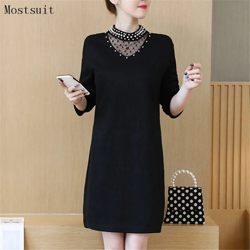 Xl-5xl Black Pearl Beading Vintage Dress Plus Size 2018 Women Autumn Lace Patchwork Elegant Dresses Sexy Party Office Vestidos
Xl-5xl Black Pearl Beading Vintage Dress Plus Size 2018 Women Autumn Lace Patchwork Elegant Dresses Sexy Party Office Vestidos