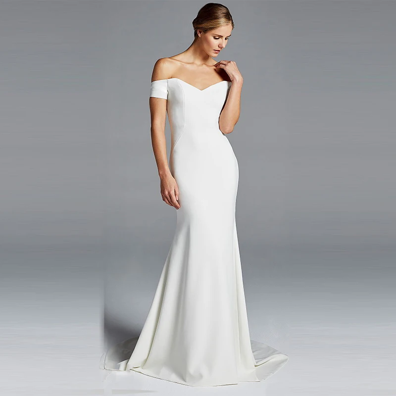 Verngo Simple Mermaid Wedding Dress Soft Stain Bridal Dress With Small Bow Custom Size Elegant Ivory Wedding Gowns Robe De Marie
Verngo Simple Mermaid Wedding Dress Soft Stain Bridal Dress With Small Bow Custom Size Elegant Ivory Wedding Gowns Robe De Marie