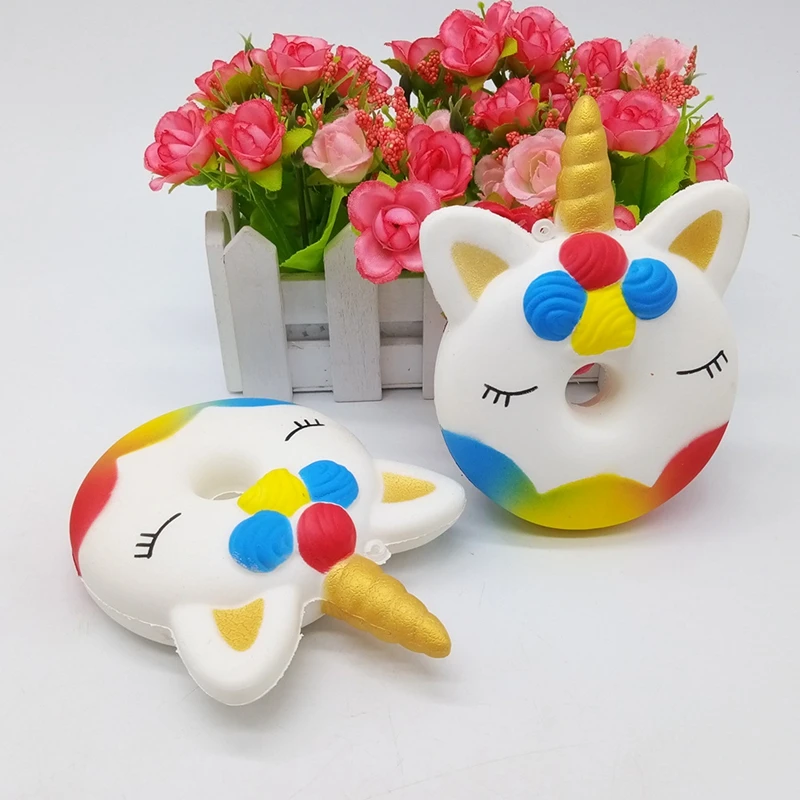 Cute Kawaii Colorful Galaxy Cartoon Unicorn Squishy Donut Slow Rising Stress Relief Squeeze Funny Antistress Toy For Kid Squishi