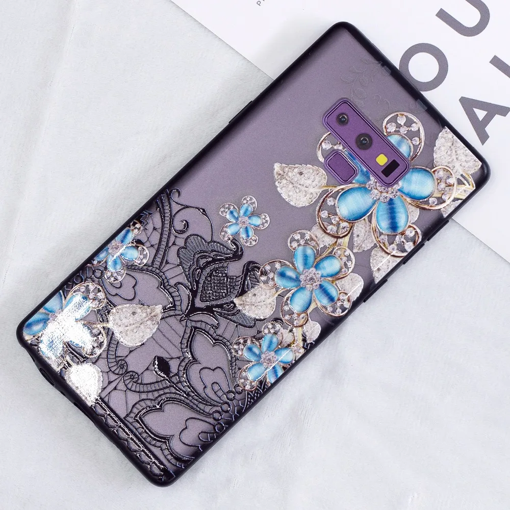 3D Diamond Lace Flower Case For SAMSUNG Note 9 S9 S8 Plus S7 Edge A6 A8 J4 J6 Plus 2018 A3 A5 J3 J5 J7 2017 J310 J510 A510 Cover (1)