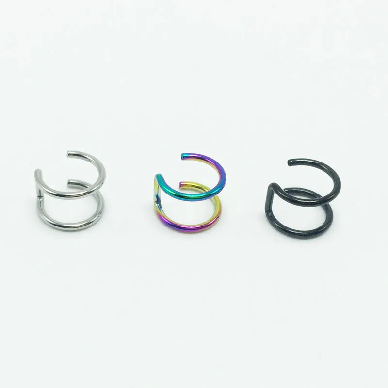2pcs fake earrings ear cuffs for women men stainless steel faux pendientes black silver rainbow clip earrings non-piercing holes
2pcs fake earrings ear cuffs for women men stainless steel faux pendientes black silver rainbow clip earrings non-piercing holes