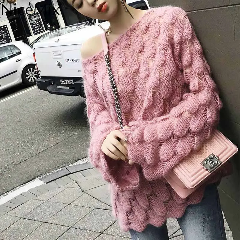 NiceMix 2019 Autumn Sweater Women Pullovers Knitted Hollowed Shrug Knitwear Fashion Woman Clothes Pull Femme Jersey Mujer
NiceMix 2019 Autumn Sweater Women Pullovers Knitted Hollowed Shrug Knitwear Fashion Woman Clothes Pull Femme Jersey Mujer