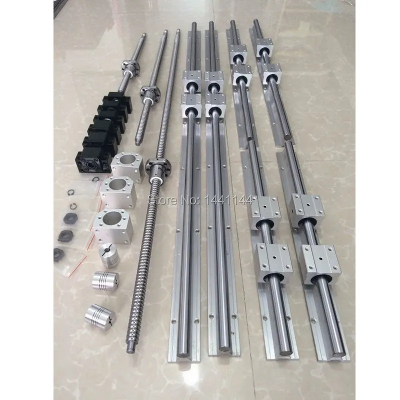 SBR16 set - 300/700/1100mm linear guide rail + SFU1605 350/750/1150mm ballscrew BK12 for CNC parts | Обустройство дома