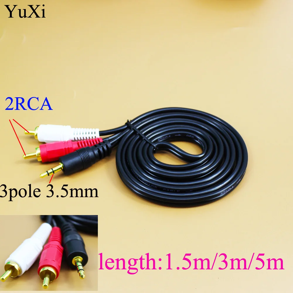 YuXi 3.5mm Jack To 2 RCA Audio Cables 1.5M/3M/5M 3.5 Male To RCA Male Gold Plated Coaxial Aux Cable For Laptop DVD Amplifie
YuXi 3.5mm Jack To 2 RCA Audio Cables 1.5M/3M/5M 3.5 Male To RCA Male Gold Plated Coaxial Aux Cable For Laptop DVD Amplifie