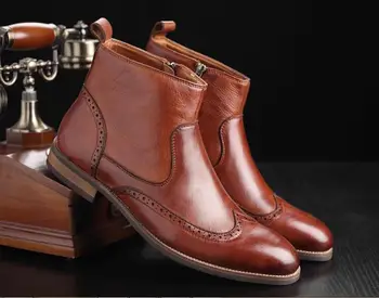 Italian Leather Mens Fashion Ankle Combat Boots 2018 Desert Real Leather Low Heels Punk Style Retro Motorcycle Boots Shoes 
Italian Leather Mens Fashion Ankle Combat Boots 2018 Desert Real Leather Low Heels Punk Style Retro Motorcycle Boots Shoes