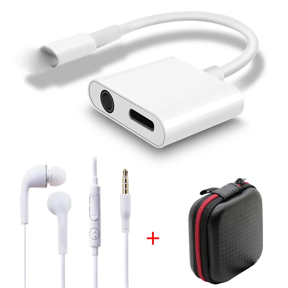 2 in 1 Earphone Adapter For iPhone 8 7 Plus X XS Max XR 8 Charging Adapter 3.5mm Jack Headphone Audio Cable Charging Adapters
2 in 1 Earphone Adapter For iPhone 8 7 Plus X XS Max XR 8 Charging Adapter 3.5mm Jack Headphone Audio Cable Charging Adapters