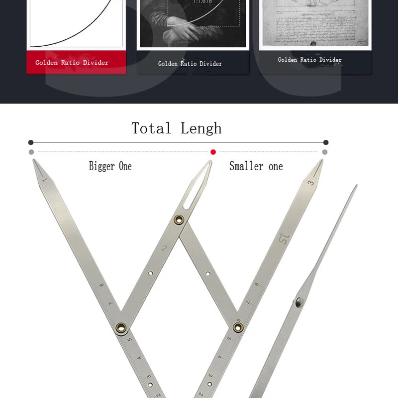 1pcs Stainless steel Golden Ratio CALIPERS Eyebrow Microblading Permanent Makeup Measure Tool Mean Golden Eyebrow DIVIDER 3