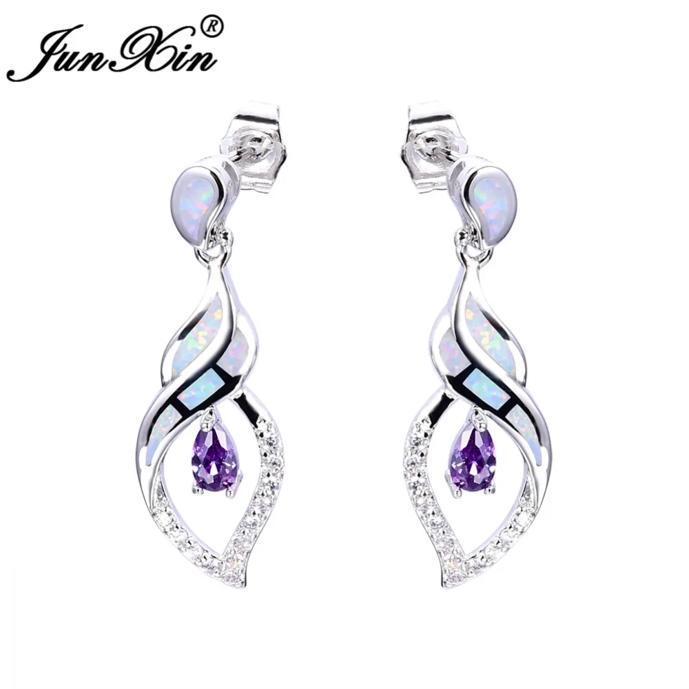 JUNXIN New Fashion Women Water Drop Purple Earrings White Opal Earrings 925 Sterling Silver Filled Dangle Earrings For Women
JUNXIN New Fashion Women Water Drop Purple Earrings White Opal Earrings 925 Sterling Silver Filled Dangle Earrings For Women