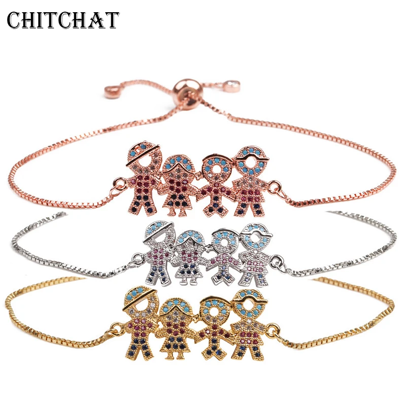 High Quality Crystal AAA CZ Stones Family Bracelet Father Mother Girl Boy Family Gathering Gift Simple Style Figure Bracelets
High Quality Crystal AAA CZ Stones Family Bracelet Father Mother Girl Boy Family Gathering Gift Simple Style Figure Bracelets