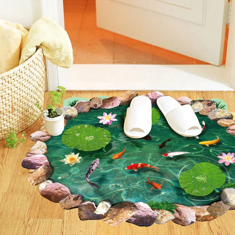 3D Effect Pond Fish Lotus Floor Stickers Bedroom Bathroom Livingroom Waterproof Wall Sticker Art Home Decor Mural Decals DC12
3D Effect Pond Fish Lotus Floor Stickers Bedroom Bathroom Livingroom Waterproof Wall Sticker Art Home Decor Mural Decals DC12