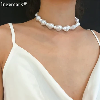 Ingemark Korean White Pearl Choker Necklace Wedding Bride Sweet Irregular Clavicle Full Beads Chain Necklaces Collier Femme 2019
Ingemark Korean White Pearl Choker Necklace Wedding Bride Sweet Irregular Clavicle Full Beads Chain Necklaces Collier Femme 2019