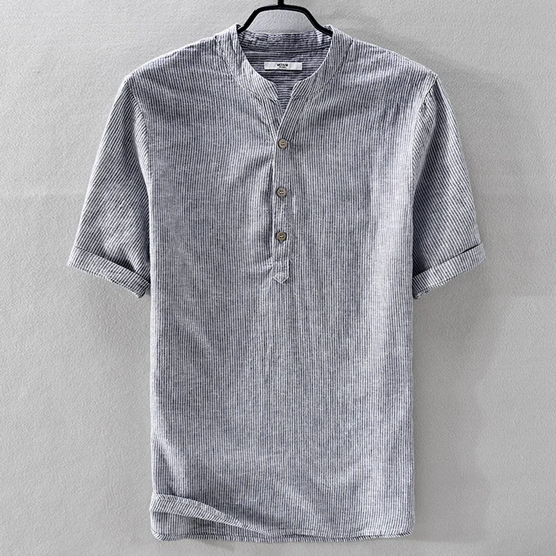 2018 New arrival short sleeve linen shirt men brand fashion casual men shirts flax blue-white cotton shirt mens loose camiseta
2018 New arrival short sleeve linen shirt men brand fashion casual men shirts flax blue-white cotton shirt mens loose camiseta