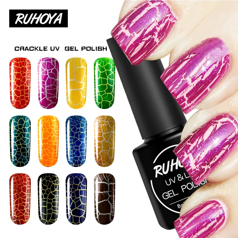 Ruhoya 8ML Colorful Enemal Crackle Gel Nail Polish Soak Off Crack Shatter GelPolish Semi Permanent Led Lamp Nail Art Gel Varnish
Ruhoya 8ML Colorful Enemal Crackle Gel Nail Polish Soak Off Crack Shatter GelPolish Semi Permanent Led Lamp Nail Art Gel Varnish