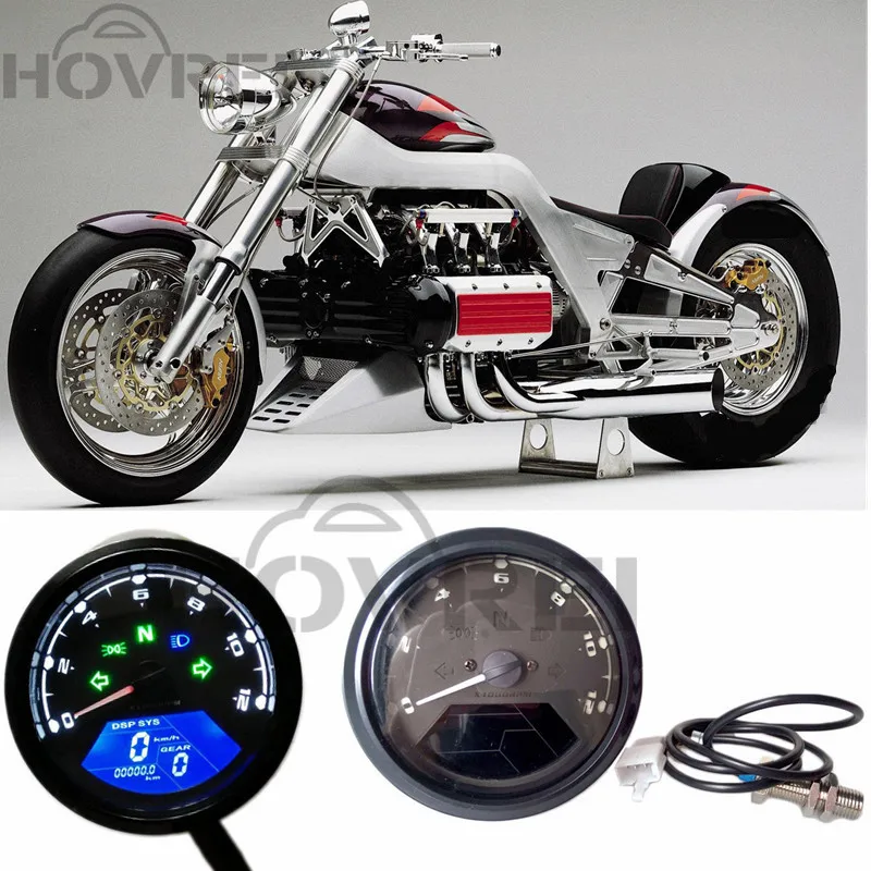 Universal 8-18V Motorcycle 12000 RMP kmh/mph LCD Digital Odometer Speedometer Instrument Tachometer Gear indicator
Universal 8-18V Motorcycle 12000 RMP kmh/mph LCD Digital Odometer Speedometer Instrument Tachometer Gear indicator