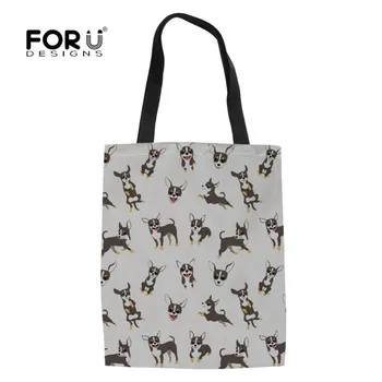 FORUDESIGNS Cute Chihuahua Printing Women Canvas Tote Shopping Bag Foldable Grocery Reusable Cloth Bags Girls Fashion Handbags
FORUDESIGNS Cute Chihuahua Printing Women Canvas Tote Shopping Bag Foldable Grocery Reusable Cloth Bags Girls Fashion Handbags