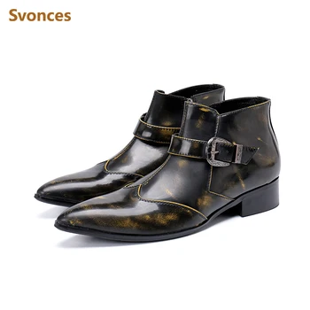 Genuine Leather Fashion Mens Ankle Boots Luxury Designer Pointed Toe Man Shoes Brand Gentleman Black Casual Zapatillas Hombre 46
Genuine Leather Fashion Mens Ankle Boots Luxury Designer Pointed Toe Man Shoes Brand Gentleman Black Casual Zapatillas Hombre 46