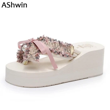 AShwin bohemia beach flip flops pearls bowtie knot slippers wedge platform sandals women shoes lady sweet slippers sandal
AShwin bohemia beach flip flops pearls bowtie knot slippers wedge platform sandals women shoes lady sweet slippers sandal
