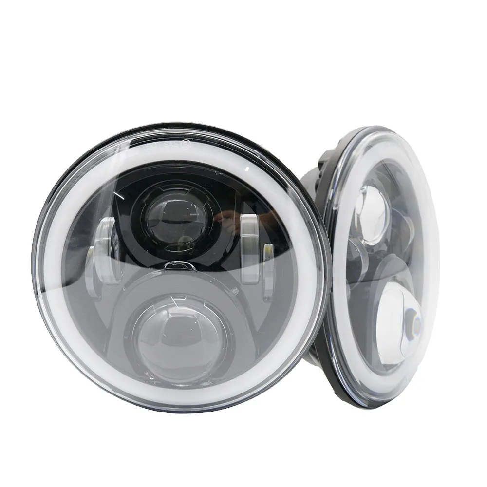 For Jeep Wrangler Jk Tj Super Bright 50W 7 Inch Round LED Headlight White Amber Turn Signal Halo Ring For Lada 4x4 urban Niva (4)