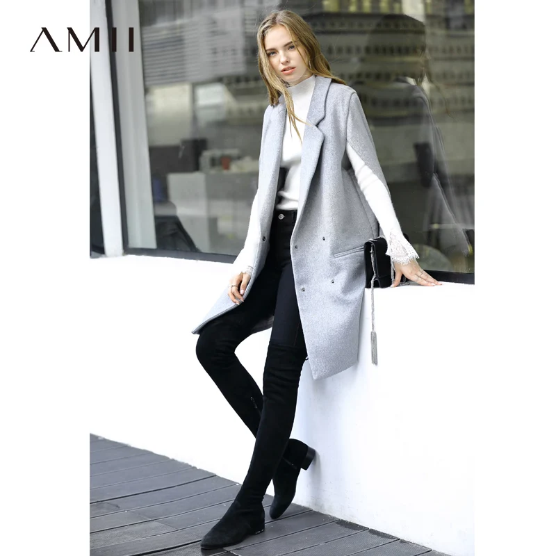 Amii Minimalist Woolen Coat Women Winter 2018 Causal Double-breasted Loose Midi Coat Woolen Coat High Quality Wool Jacket Coat
Amii Minimalist Woolen Coat Women Winter 2018 Causal Double-breasted Loose Midi Coat Woolen Coat High Quality Wool Jacket Coat