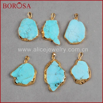 BOROSA Handcrafted Druzy Jewelry Blue Howlite Blue Stone Pendant &Necklace Gold Color Blue Blue Stone Pendant Jewelry G180
BOROSA Handcrafted Druzy Jewelry Blue Howlite Blue Stone Pendant &Necklace Gold Color Blue Blue Stone Pendant Jewelry G180
