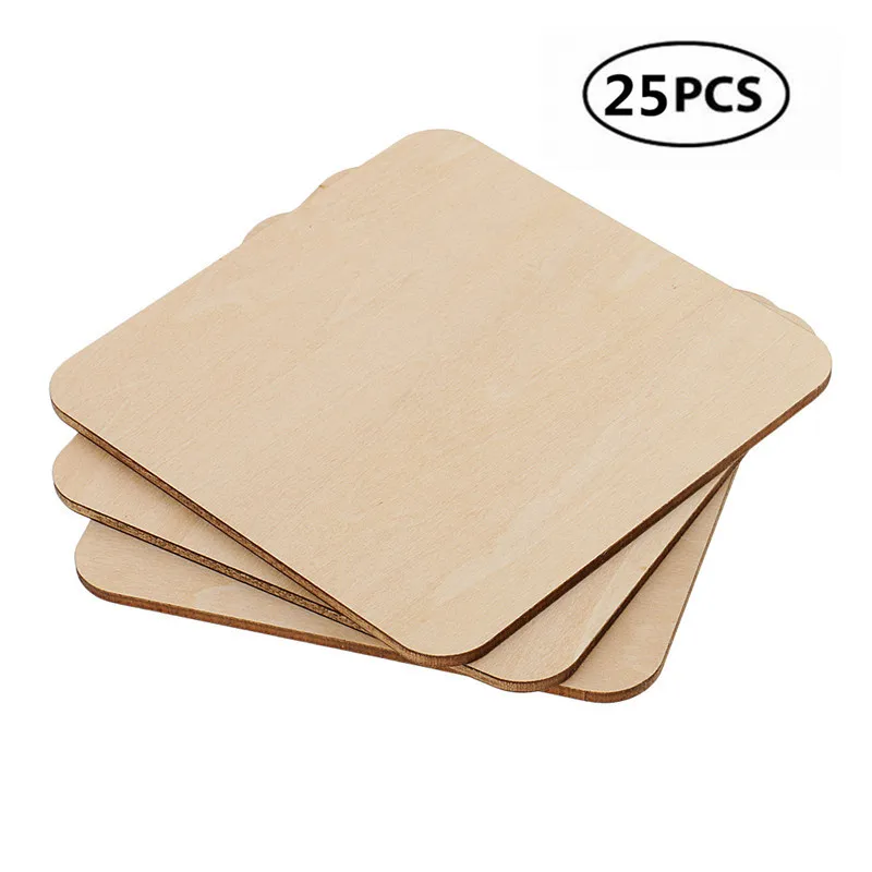 

25pcs 50mm 1.96inch Wood Craft Unfinished Blank Coasters 5 X 5CM for Craft Projects